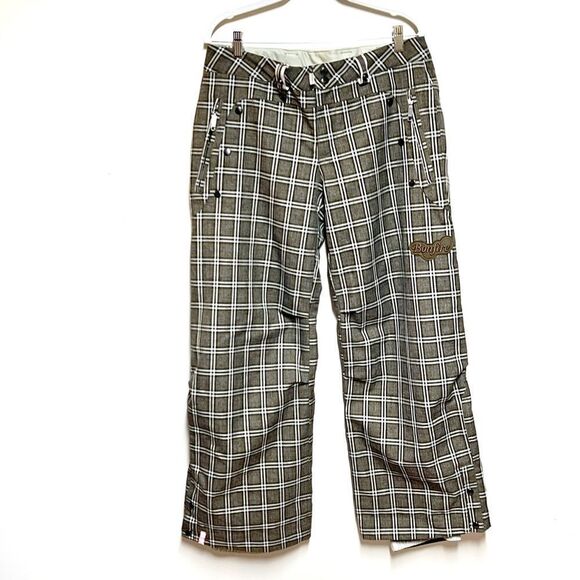 NEW Bonfire Arena plaid Streetwear Inspired Snowboarding Pants Womens Sz M - Picture 1 of 10